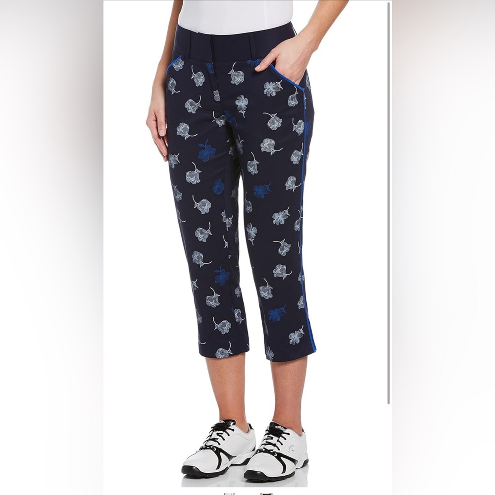 SOLD ON EBAY Callaway Women's Linear Floral Printed Contrast Binding